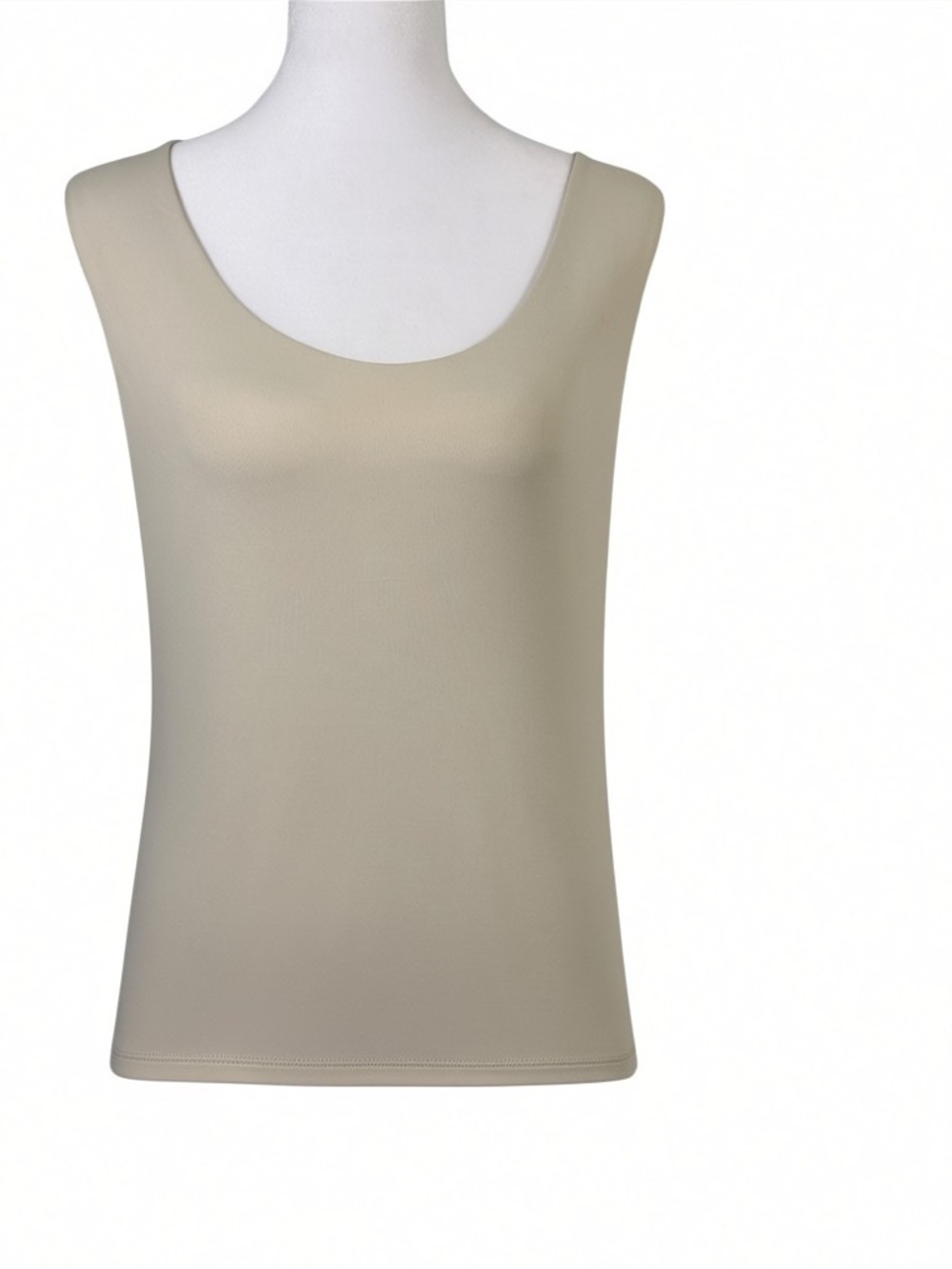 Tahari Cream Scoop Neck Summer Tank Top Size L Minimalist